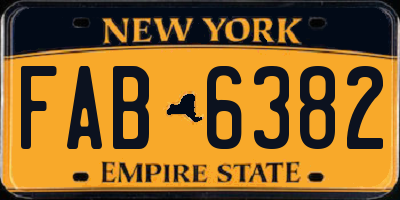 NY license plate FAB6382