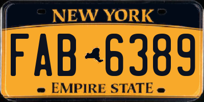 NY license plate FAB6389