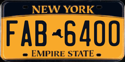 NY license plate FAB6400