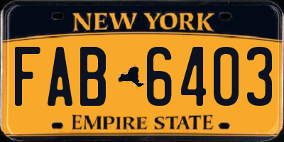 NY license plate FAB6403