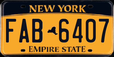 NY license plate FAB6407