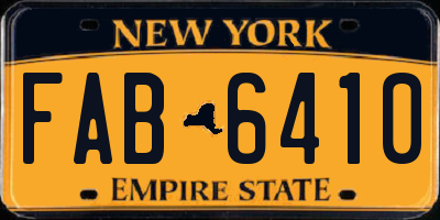 NY license plate FAB6410