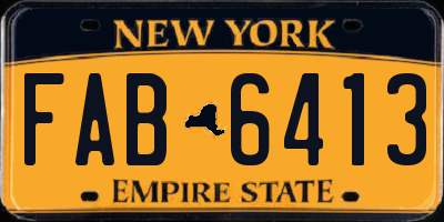 NY license plate FAB6413