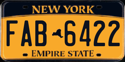 NY license plate FAB6422