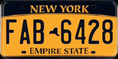 NY license plate FAB6428