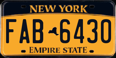 NY license plate FAB6430