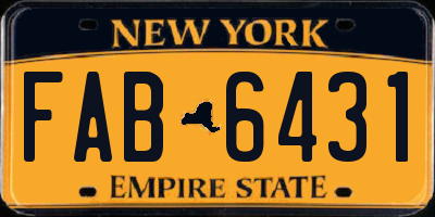 NY license plate FAB6431