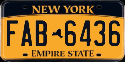 NY license plate FAB6436
