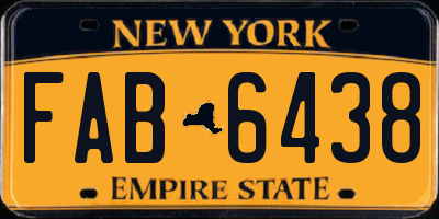 NY license plate FAB6438