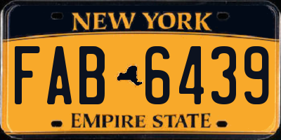 NY license plate FAB6439