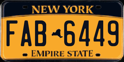 NY license plate FAB6449