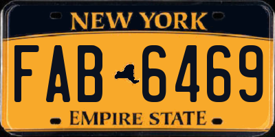 NY license plate FAB6469
