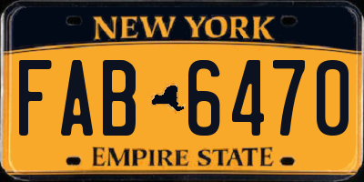 NY license plate FAB6470