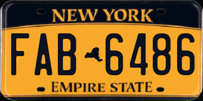 NY license plate FAB6486