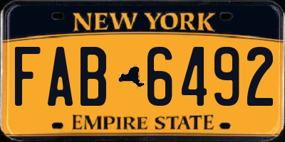 NY license plate FAB6492