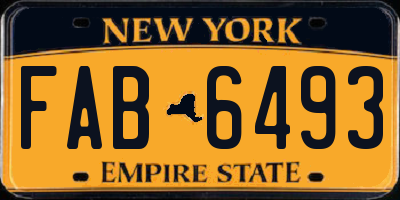 NY license plate FAB6493