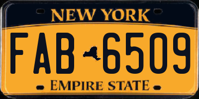 NY license plate FAB6509