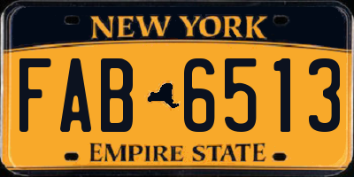 NY license plate FAB6513