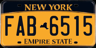 NY license plate FAB6515