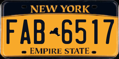 NY license plate FAB6517