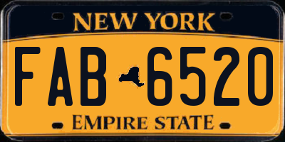 NY license plate FAB6520