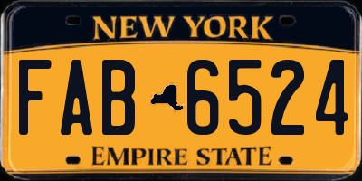 NY license plate FAB6524