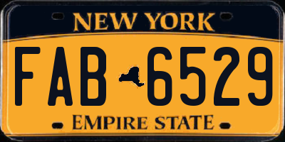 NY license plate FAB6529
