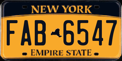 NY license plate FAB6547
