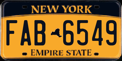 NY license plate FAB6549
