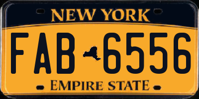 NY license plate FAB6556