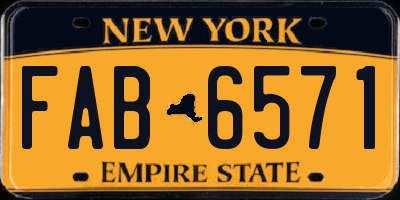 NY license plate FAB6571