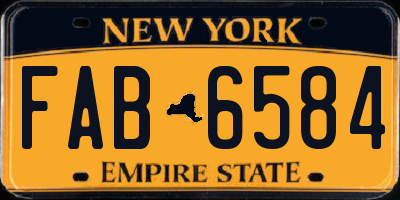 NY license plate FAB6584