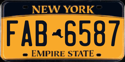 NY license plate FAB6587