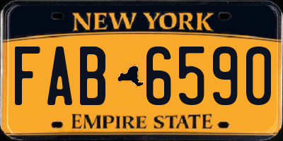 NY license plate FAB6590