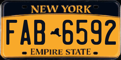 NY license plate FAB6592