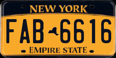 NY license plate FAB6616