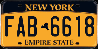NY license plate FAB6618