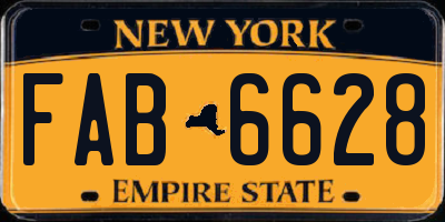 NY license plate FAB6628