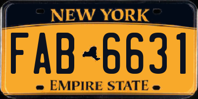 NY license plate FAB6631