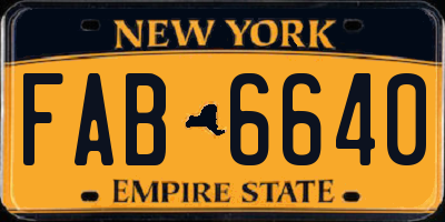 NY license plate FAB6640