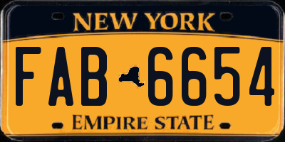 NY license plate FAB6654