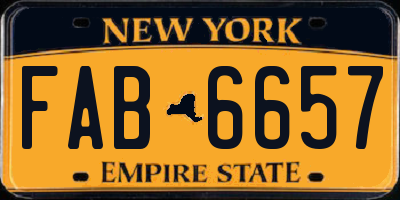 NY license plate FAB6657