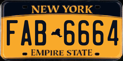 NY license plate FAB6664