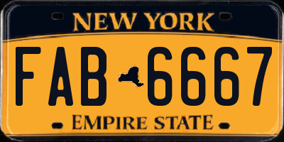 NY license plate FAB6667