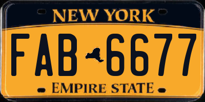 NY license plate FAB6677