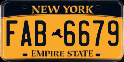 NY license plate FAB6679