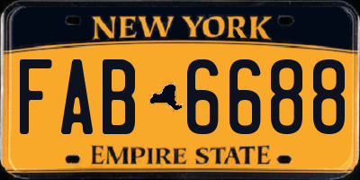 NY license plate FAB6688
