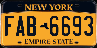 NY license plate FAB6693