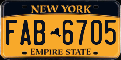 NY license plate FAB6705