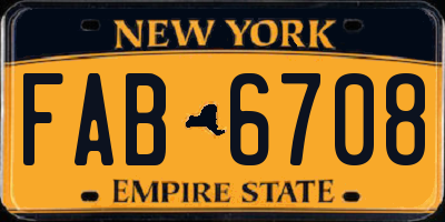 NY license plate FAB6708